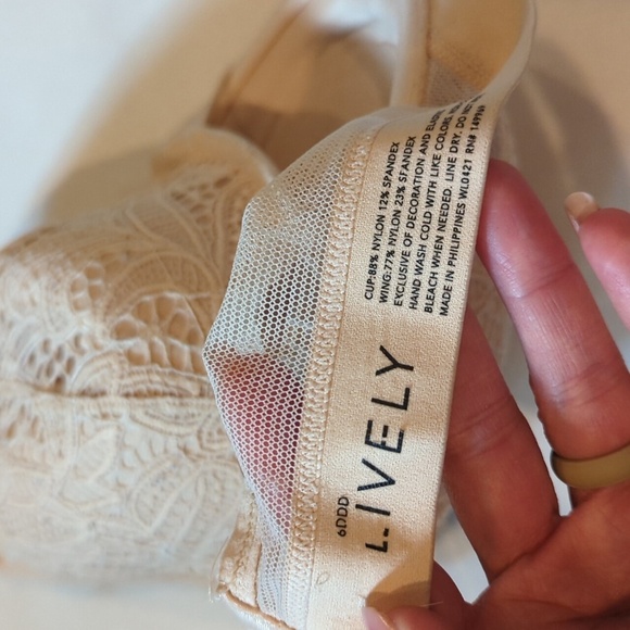 Lively Cream 36DDD Lacy Bra - Picture 7 of 8